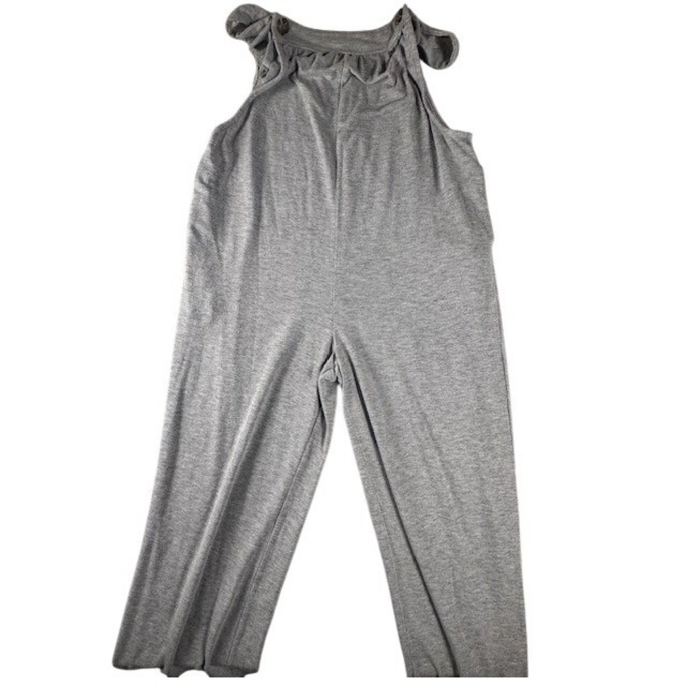 Simple Suzanne Betro Jumpsuit Womens XL Gray Sleeveless Wide Leg Knit Romper
